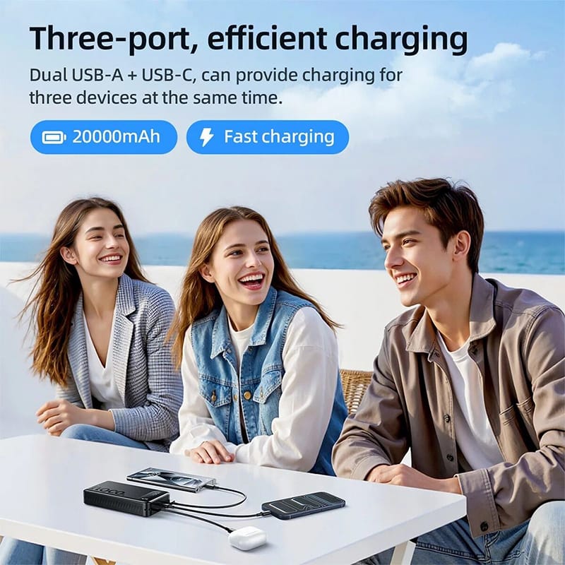 Picture of HOCO J154A CCC Certification 20000mAh LED Digital Display Powerbank For iPhone 17 16 22.5W PD20W USB C Fast Charging External Battery
