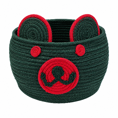 Picture of Gorgeous Handicrafts Basket Round Cotton red green D26-BAS-003, MITHI
