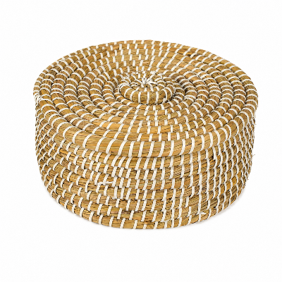 Picture of Gorgeous Handicrafts Basket round kansgrass natural D26-BASK-008, LEDO