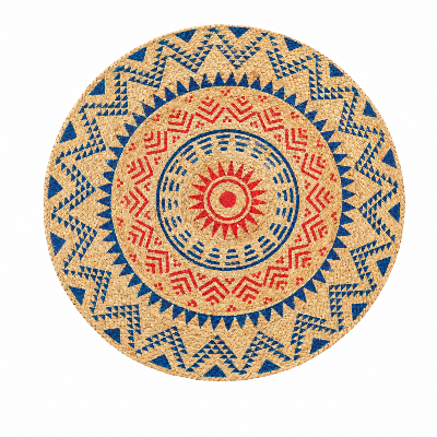 Picture of Gorgeous Handicrafts Rugs round jute printed blue orange D25-RR-005, DIGHAL