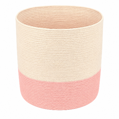 Picture of Gorgeous Handicrafts Basket round cotton natural pink D26-FHE-BAS-008 TARA
