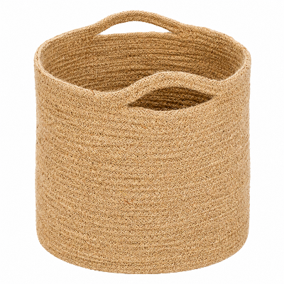 Picture of Gorgeous Handicrafts Basket round jute bleached D25-BAS-010, PUSUR  