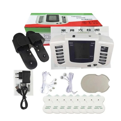 Picture of Body Slimming massager tens massager digital therapy Massageador tens machine Electrod Pads+Russian/English+slippers