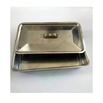 Picture of Instrument Tray With Lid Medical Dental Storage Box Case For Dressing and others Size (8 x 10) inches