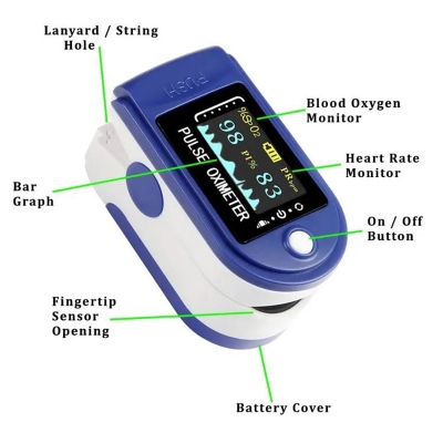 Picture of 98% Accurate Oximeter, Powerful DURACELL battery inside, 9 month WARRANTY for pulse oximeter
