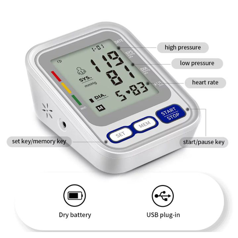 Picture of Silvia Upper Arm Blood Pressure Monitor Electric Automatic Tonometer Heart Pulse Rate Monitor