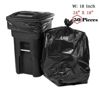 Picture of Trash Bags (10 Pcs) 18x24 inch High Quality / Garbage Bag / Waste Bag Black - Black