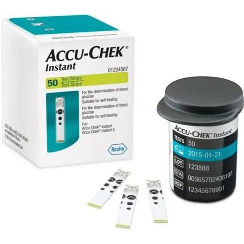Picture of Accu Chek Instant and Instant S, Blood Glucose Test Strips (50 Strips), diabetes machine/blood glucose metre