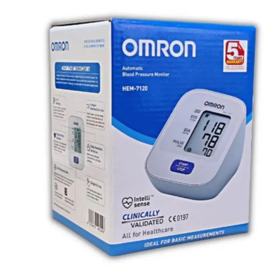 Picture of OMRON Blood Pressure Monitor Electric Automatic Tonometer Heart Pulse Rate Monitor - White