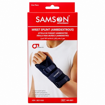 Picture of Wrist injury support Samson Wrist Splint Ambidextrous wrist support pain remover (WR-0801) - Black
