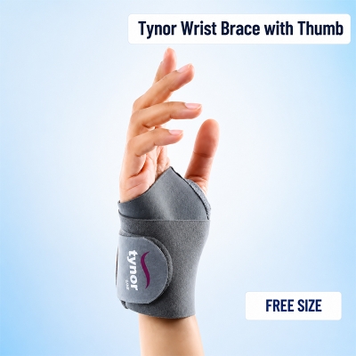 Picture of Tynor Wrist support Brace with Thumb Stabilizer with Adjustable Wrist Support - Ash