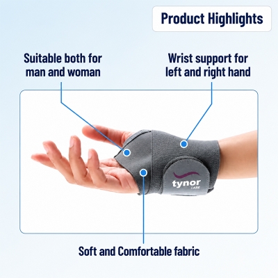 Picture of Tynor Wrist support Brace with Thumb Stabilizer with Adjustable Wrist Support - Ash