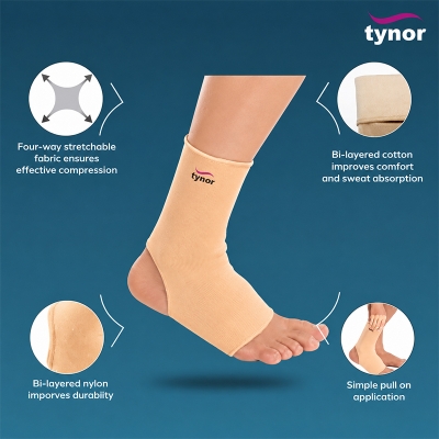 Picture of Tynor Anklet Compression Support, Pain Relief -1pair