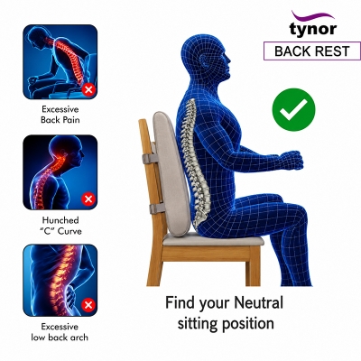 Picture of Tynor Back Rest support for back pain (India) - Grey