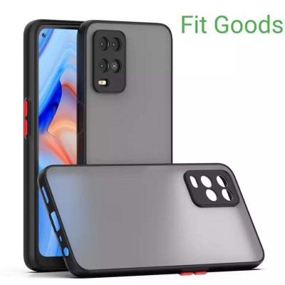 Picture of Oppo A54 matte case smoke case with camera protection back cover Translucent Matte Frosted Phone -Black