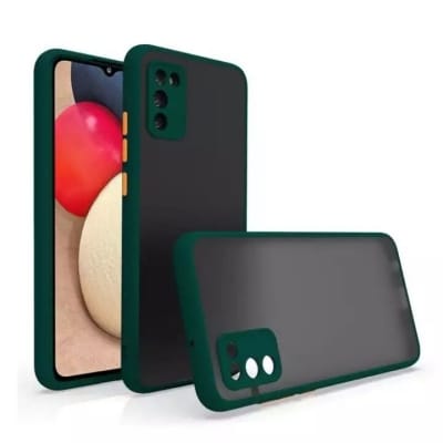 Picture of Samsung Galaxy A03s matte case back cover smoke case with camera protection -Black