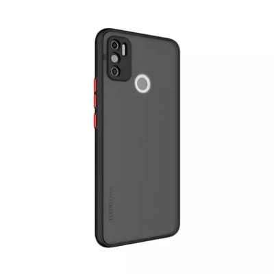 Picture of For Tecno Spark 6 Air Matte Silicone Shockproof Bumper Phone Case Shockproof Cover -Black