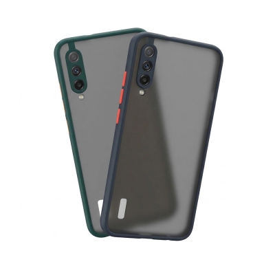 Picture of Camera Protection Bumper Phone Cases For Xiaomi Mi A3 Matte Translucent Shockproof Back Cover -Black