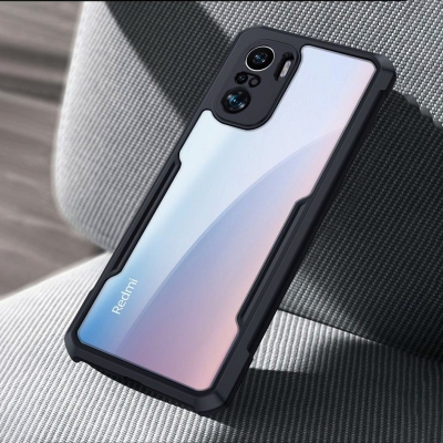 Picture of Note 10 4G Edge-Reinforced Shockproof Cushion Back Clear Hybrid Transparent Hard Cover Casing -Black