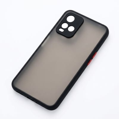 Picture of For Vivo Y21 Camera Protection Smoke case Matte Finish Mobile Back Cover -Black