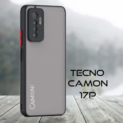 Picture of Tecno Camon 17p Camera Protection Smoke case Matte Finish Mobile Back Cover -Black