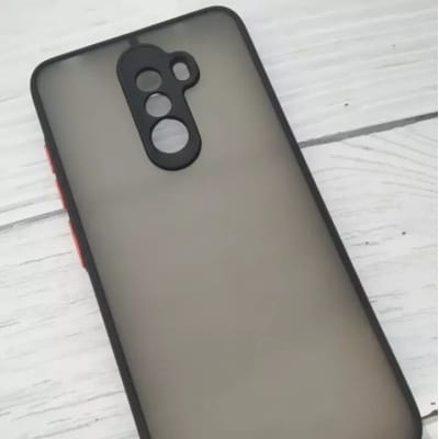 Picture of For Xiaomi Pocophone F1 - Shockproof Matte Frosted and Smoky Transparent Premium Back Cover -Black