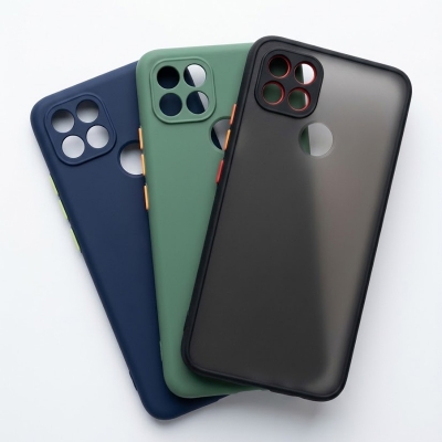 Picture of Realme c21 Camera Protection Smoke case Matte Finish Mobile Back Cover -Black