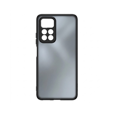 Picture of For Redmi Note 11 Back Cover Smoke Casing Full Camera Protactor Shockproof Bumper Case -Black