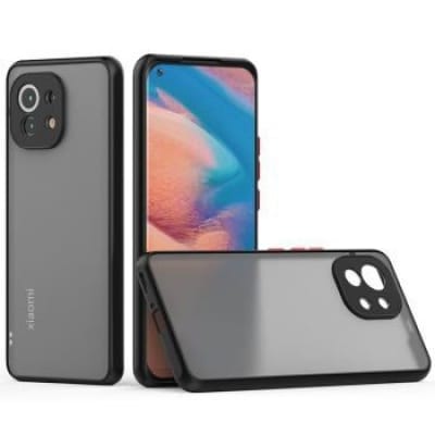 Picture of For Mi 11 Lite Back Cover Smoke Casing Full Camera Protactor Shockproof Bumper Case -Black
