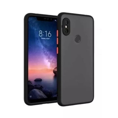 Picture of For Xiaomi Redmi Note 6 Pro Luxurious Translucent Smoky Matte Shockproof Back Cover Case -Black