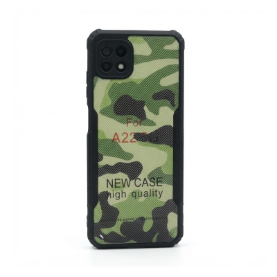 Picture of For Samsung Galaxy A22 5G  Shockproof Transparent PC TPU Side & Camera Bumper MilitaryArmy Grade Rugged Back Case Cover Stylish Fusion X Design Border Case -Black