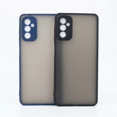 Picture of Samsung Galaxy M52 5G matte case smoke case with camera protection back cover Translucent Matte Frosted Phone -Black
