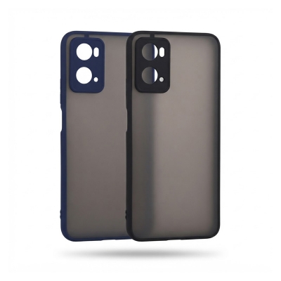 Picture of For Oppo A76 Camera Protection Smoke case Matte Finish Mobile Back Cover -Black