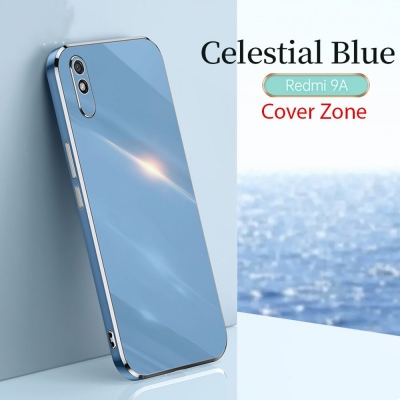Picture of Luxury 6D Plating Soft Casing Silicone Square Frame Phone Case For Xiaomi Redmi 9A Phone Case Shiny Bling Back Cover Coque 