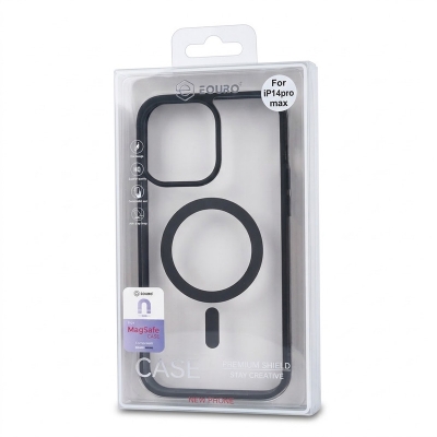 Picture of for iPhone 14 Pro Max Magsafe case Charger supported Slim Clear transparent Silicone Back Cover case Eouro cover -Black