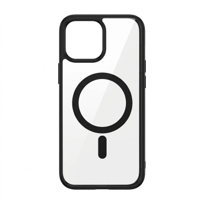 Picture of for iPhone 14 Pro Magsafe case Charger supported Slim Clear transparent Silicone Back Cover case Eouro cover -Black
