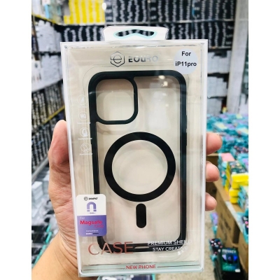 Picture of for iPhone 11 Pro Magsafe case Charger supported Slim Clear transparent Silicone Back Cover case - Phone Back Cover -Black