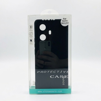 Picture of For Realme 10 Pro Plus Premium Case Soft Sandstone Slim Matte Cover Eouro Brand - Phone -Black