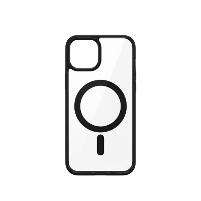 Picture of Transparent Acrylic Hard Phone Case for Apple IPhone 14,Magsafe Magnetic Wireless Charging Cover -Black