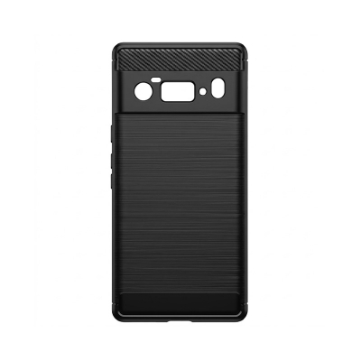 Picture of Carbon Fiber Case For Google Pixel 6 Pro Luxury Stylish Rubber Silicone Armor Designed Shockproof Flexible Camera Bumper Protective TPU Back Cover - Camera - Phone -Black