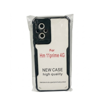 Picture of For Xiaomi Redmi 11 Prime 4G Cover Edge-Reinforced Shockproof Cushion Back Clear Hybrid Transparent Hard Cover Casing - Camera - Phone Back Cover -Black