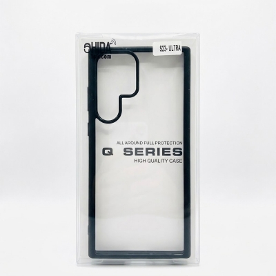 Picture of For Samsung Galaxy S23 Ultra  Luxury Premium Quality Antibacterial Q-Series Clear Case Samsung transparent Back Case Cover -Black