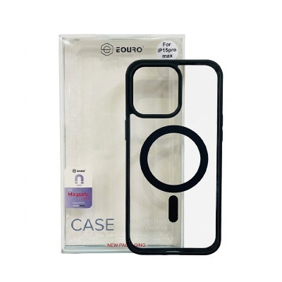 Picture of for iPhone 15 Pro Max Magsafe case Charger supported Slim Clear transparent Silicone Back Cover case Eouro cover -Black