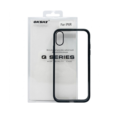 Picture of For iPhone XR Luxury Premium Quality Antibacterial Q-Series Clear Case iphone transparent Back Case Cover -Black
