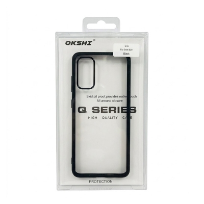 Picture of For Samsung Galaxy S20 Luxury Premium Quality Antibacterial Q-Series Clear Case iphone transparent Back Case Cover -Black