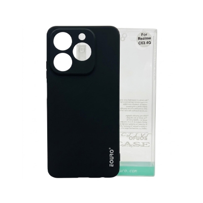 Picture of For Realme C63 Premium Case Soft Sandstone Slim Matte Cover Eouro Brand - Phone -Black