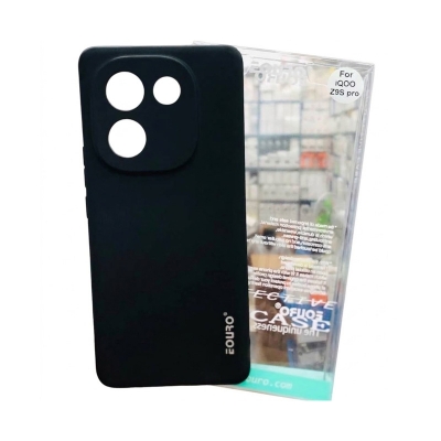 Picture of iQOO Z9s Pro Premium Case Soft Sandstone Slim Matte Cover Eouro Brand - Phone Case -Black