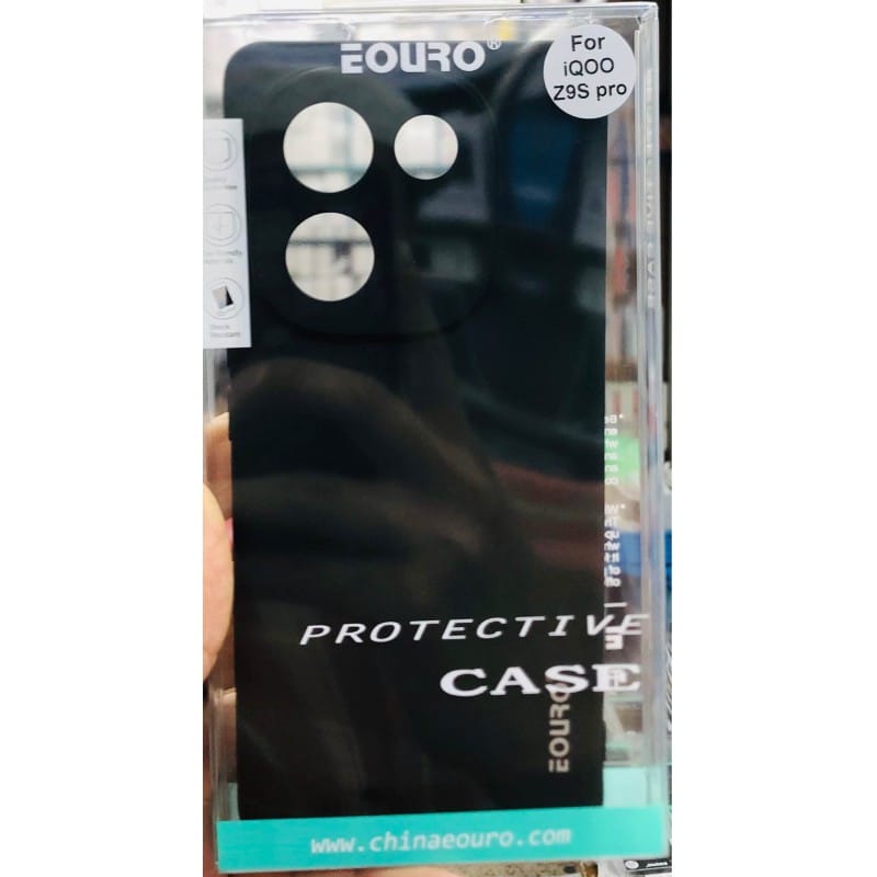 Picture of iQOO Z9s Pro Premium Case Soft Sandstone Slim Matte Cover Eouro Brand - Phone Case -Black