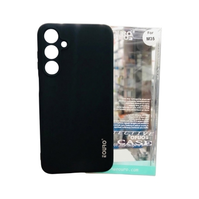 Picture of Samsung Galaxy M35 Premium Case Soft Sandstone Slim Matte Cover Eouro Brand - Phone Case -Black