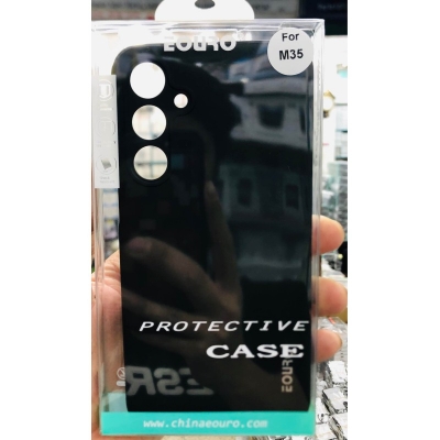 Picture of Samsung Galaxy M35 Premium Case Soft Sandstone Slim Matte Cover Eouro Brand - Phone Case -Black